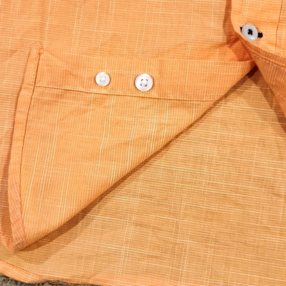 3/$20 Club Room Orange Square Print Button-Up Shirt - Picture 7 of 10